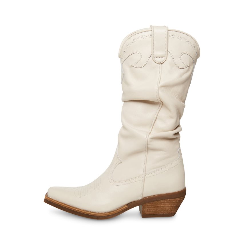 Botas Altas Steve Madden Whiskey Cuero Mujer Blancas | ES OA4613